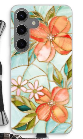 Orange stained glass flower