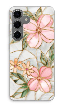 Orange stained glass flower