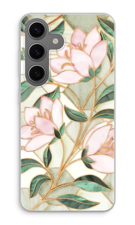 Orange stained glass flower