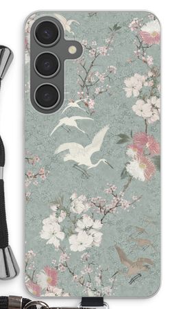 Japanese crane birds blossom