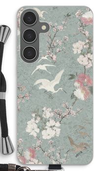 Japanese crane birds blossom