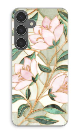 Orange stained glass flower