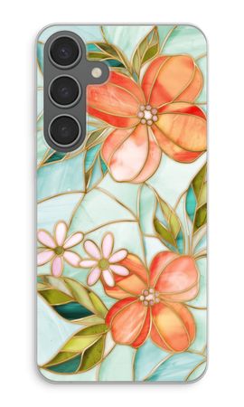 Orange stained glass flower