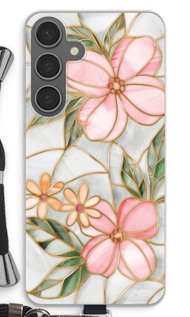 Orange stained glass flower