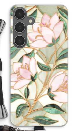 Orange stained glass flower