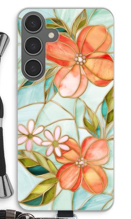 Orange stained glass flower