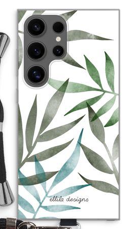 Tropical watercolor leaves