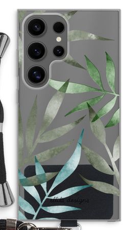 Tropical watercolor leaves