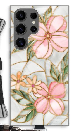 Orange stained glass flower