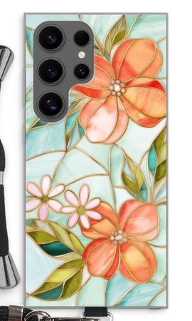 Orange stained glass flower