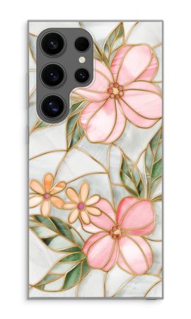 Orange stained glass flower