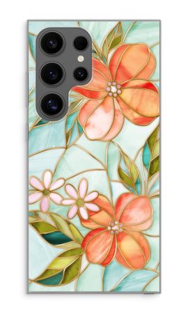 Orange stained glass flower