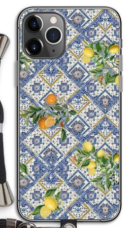 Blue tiles, lemons and oranges - small