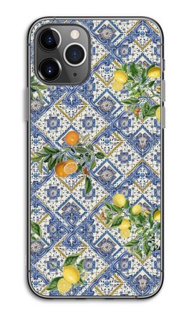 Blue tiles, lemons and oranges - small