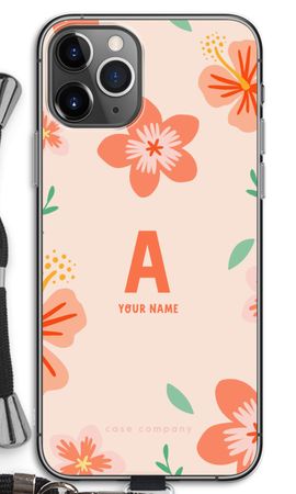 Tropical Pink Flowers Monogram