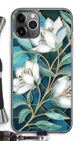 Blue stained glass flowers