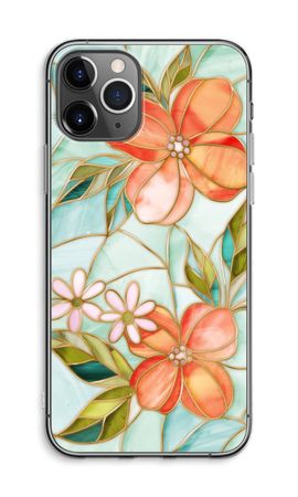 Orange stained glass flower