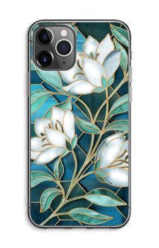 Blue stained glass flowers