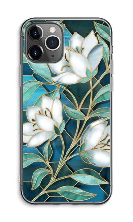 Blue stained glass flowers