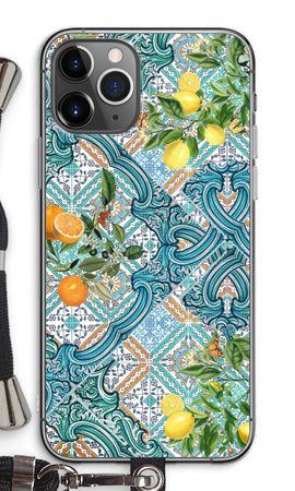 Blaue Fliesen, Zitronen und Orangen