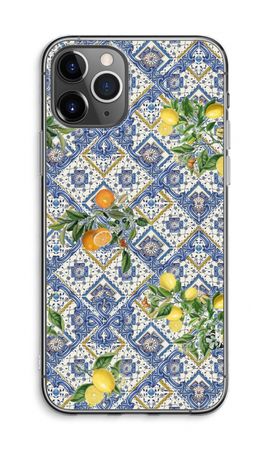 Blue tiles, lemons and oranges - small