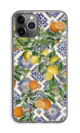 Blue tiles, lemons and oranges