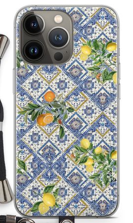 Blue tiles, lemons and oranges - small