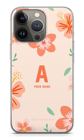 Tropical Pink Flowers Monogram