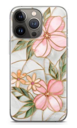 Orange stained glass flower