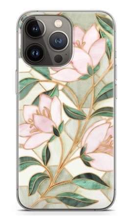 Orange stained glass flower