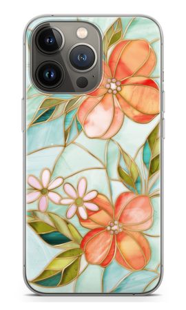 Orange stained glass flower