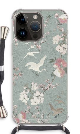 Japanese crane birds blossom