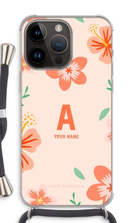 Tropical Pink Flowers Monogram