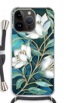 Blue stained glass flowers