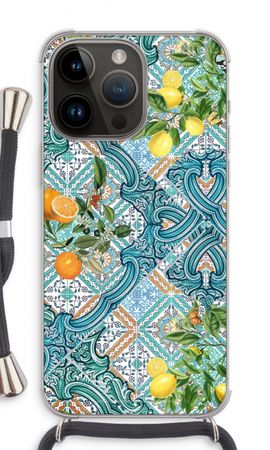 Blue tiles, lemons and oranges