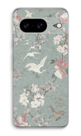 Japanese crane birds blossom