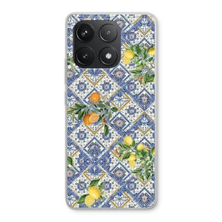 Blue tiles, lemons and oranges - small