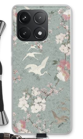 Japanese crane birds blossom