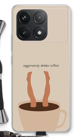 Aggressively drinks coffee