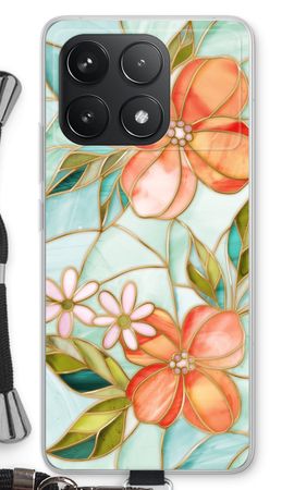 Orange stained glass flower