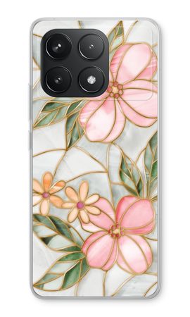 Orange stained glass flower