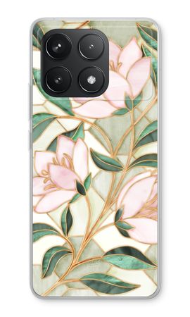 Orange stained glass flower