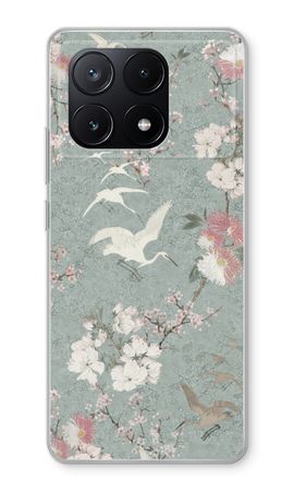 Japanese crane birds blossom