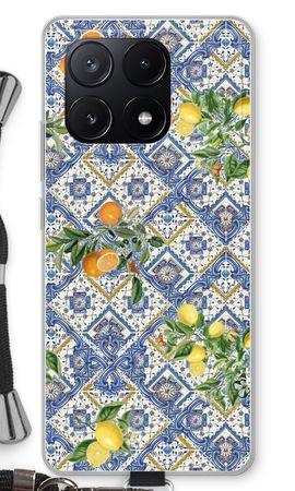 Blue tiles, lemons and oranges - small