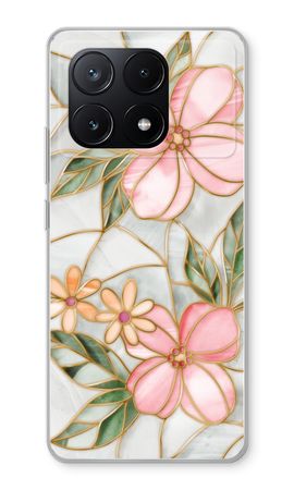 Orange stained glass flower