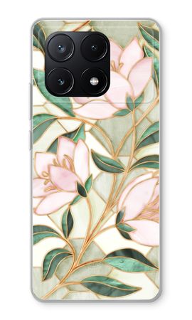 Orange stained glass flower