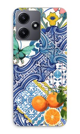 Blue tiles and oranges