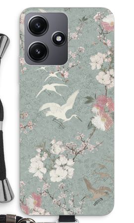 Japanese crane birds blossom