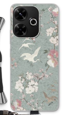 Japanese crane birds blossom