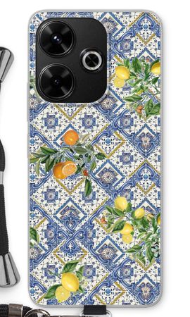 Blue tiles, lemons and oranges - small